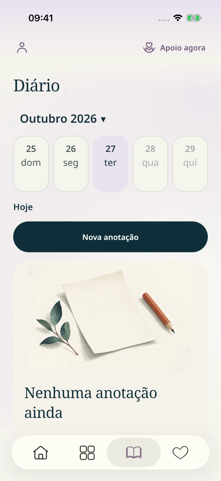 Diário do MenteLeve, sem anotações pessoais